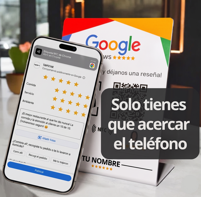 Expositor Inteligente de reseñas/seguidores de Google/Instagram (NFC+QR)