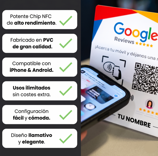 Expositor Inteligente de reseñas/seguidores de Google/Instagram (NFC+QR)