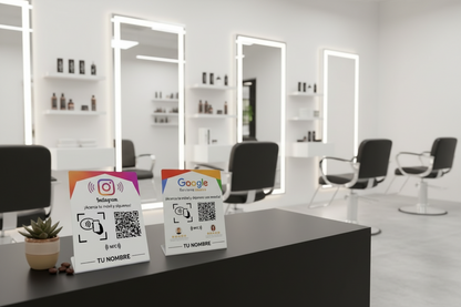 Expositor Inteligente de reseñas/seguidores de Google/Instagram (NFC+QR)